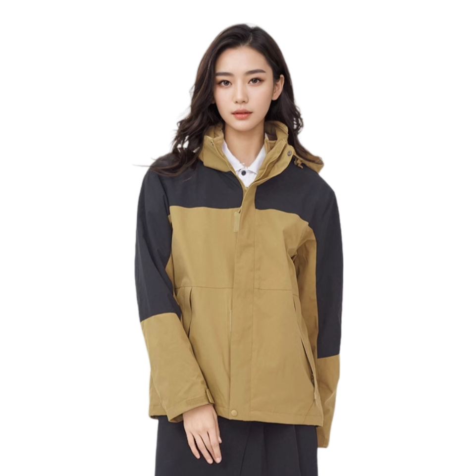 推荐商品：dzrzvd/杜戛地 防风防水三合一加绒冲锋衣 TFG220805220806 女款/320g摇粒绒三合一/枫叶黄