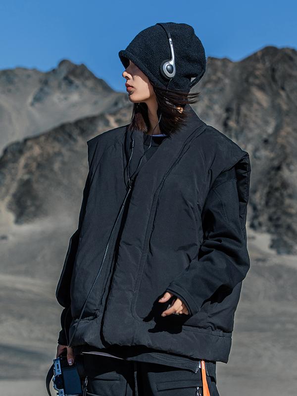 推荐商品：AOGZ  纯色加厚道袍马甲 男女同款 MJ8002 黑