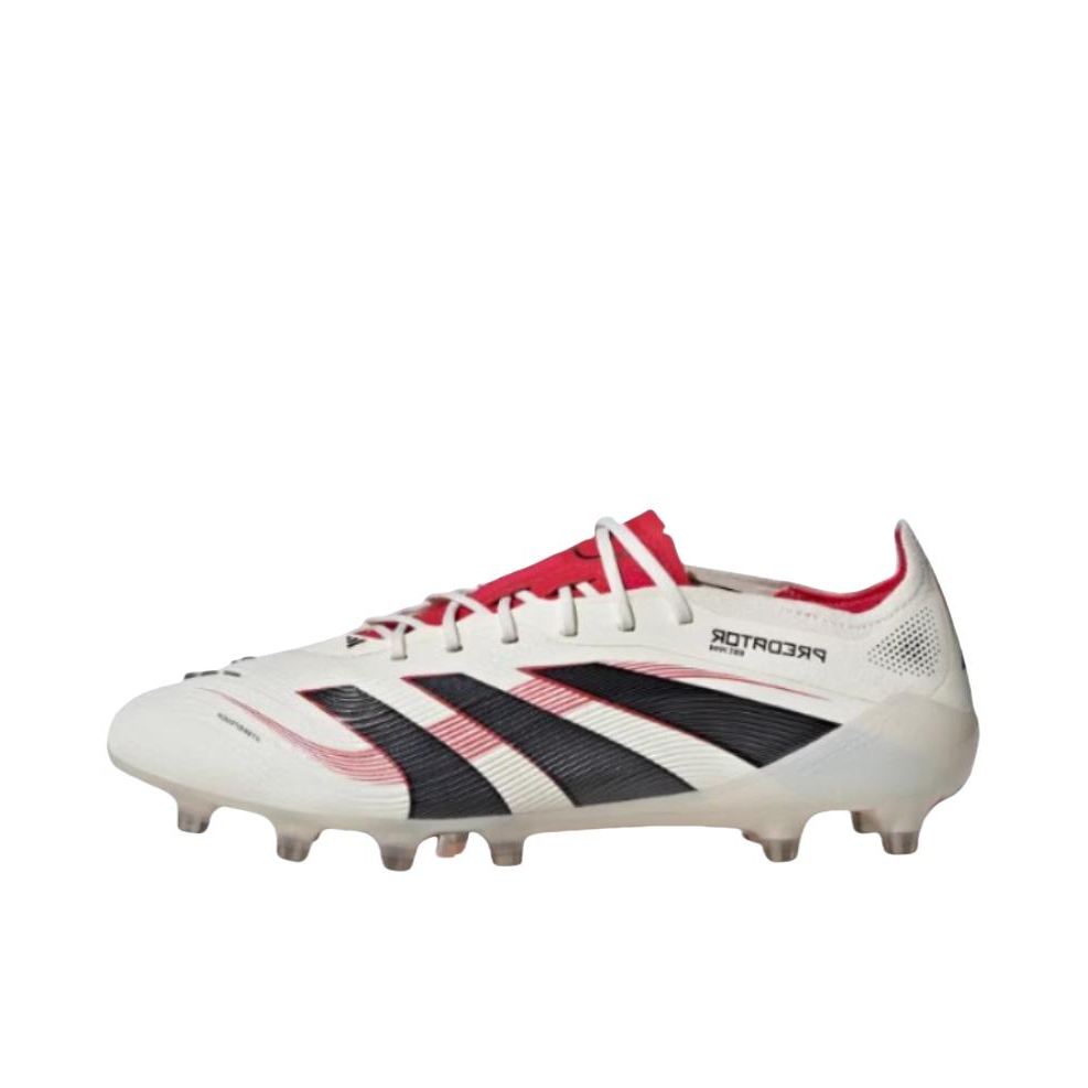 推荐商品：adidas Predator Elite AG 顶级 胶质短钉 软人工草场 防滑耐磨 足球鞋 汉玉白/黑色/纯宝石红