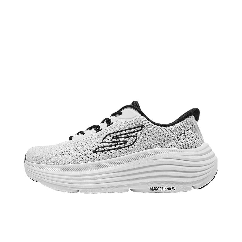 推荐商品：Skechers/斯凯奇 闪穿鞋 运动休闲鞋 一脚蹬麂皮缓震轻质软底 220544 女款/白色/黑色