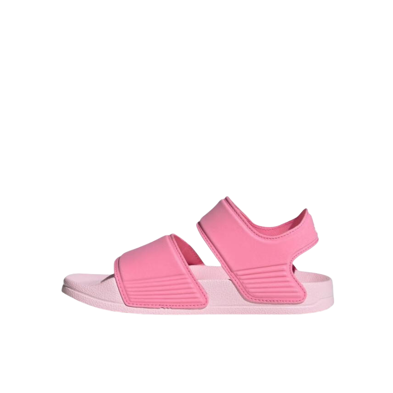 推荐商品：adidas Adilette 凉鞋儿童 防滑耐磨轻运动软底露趾太空革魔术贴透气 小童/桃粉色