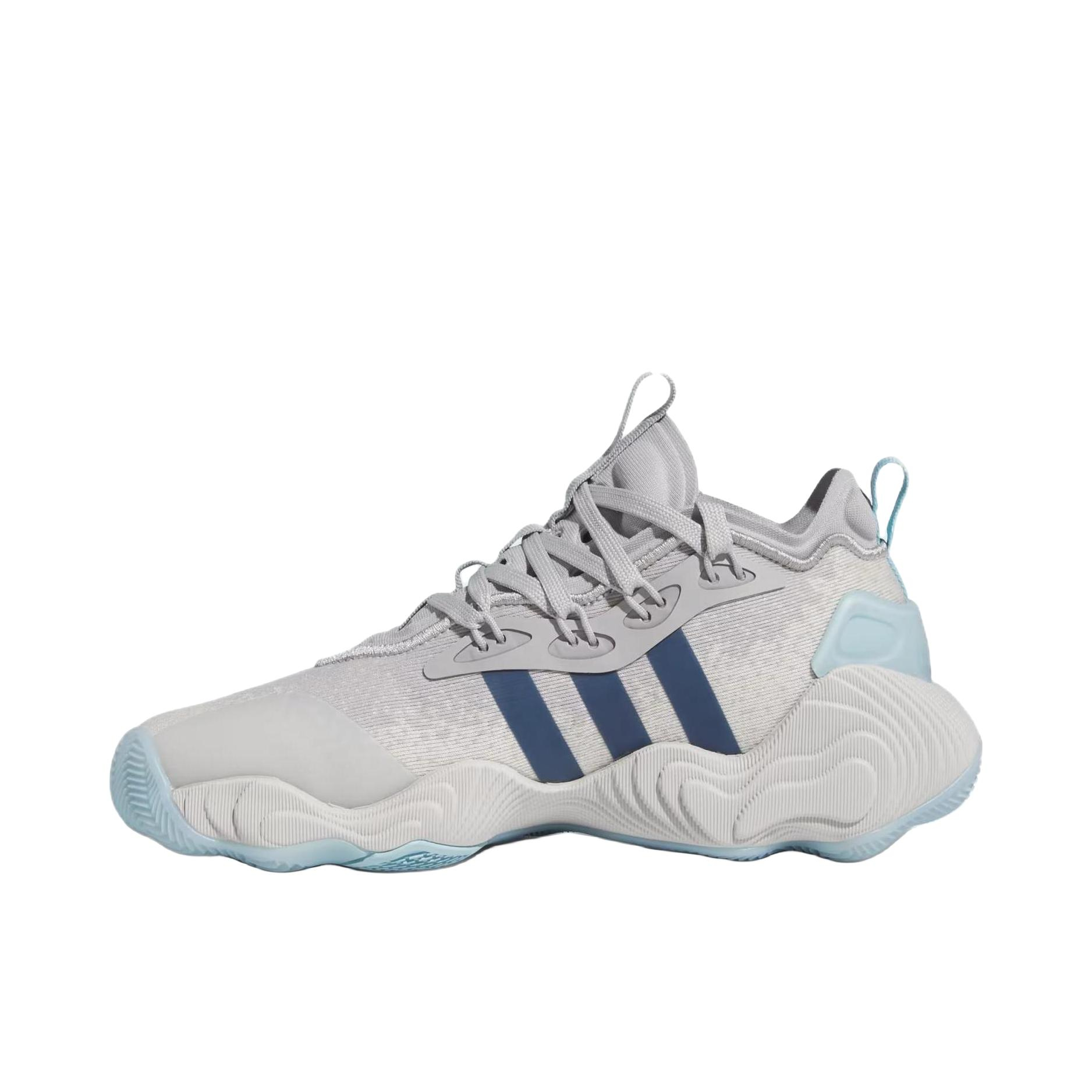 推荐商品：adidas Trae Young 3 特雷杨3代 签名版 篮球鞋 防滑耐磨缓震透气实战训练 大童/灰白色/蓝色