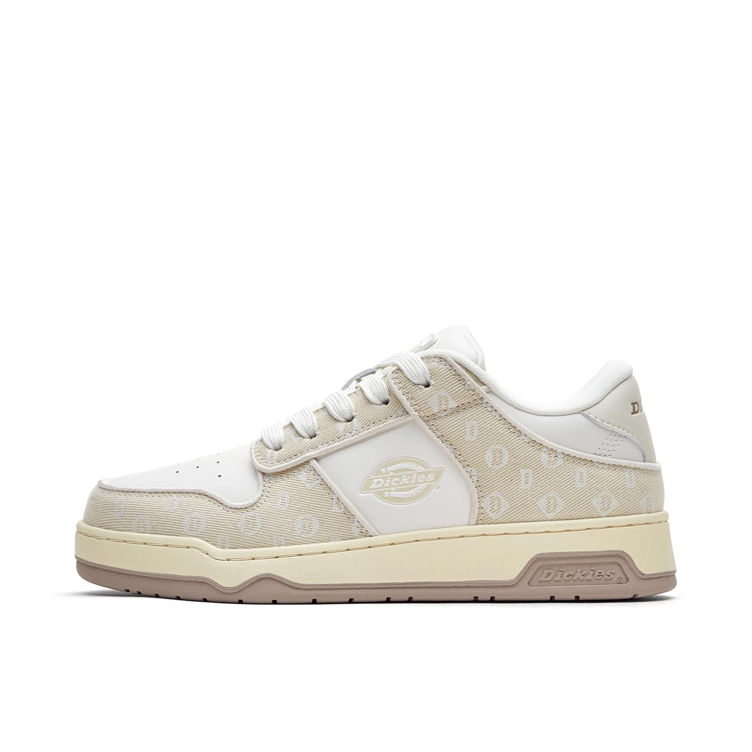 推荐商品：Dickies 板鞋 面包鞋 耐磨软底潮流经典舒适百搭内增高小众平底高级感拼接复古 米色/白色