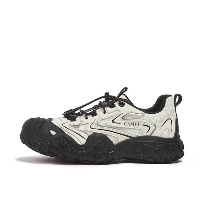 推荐商品：骆驼 丑萌2.0 运动休闲鞋 山系版厚底通勤松紧带深口增高免系带户外风 女款/米色/黑色/银色