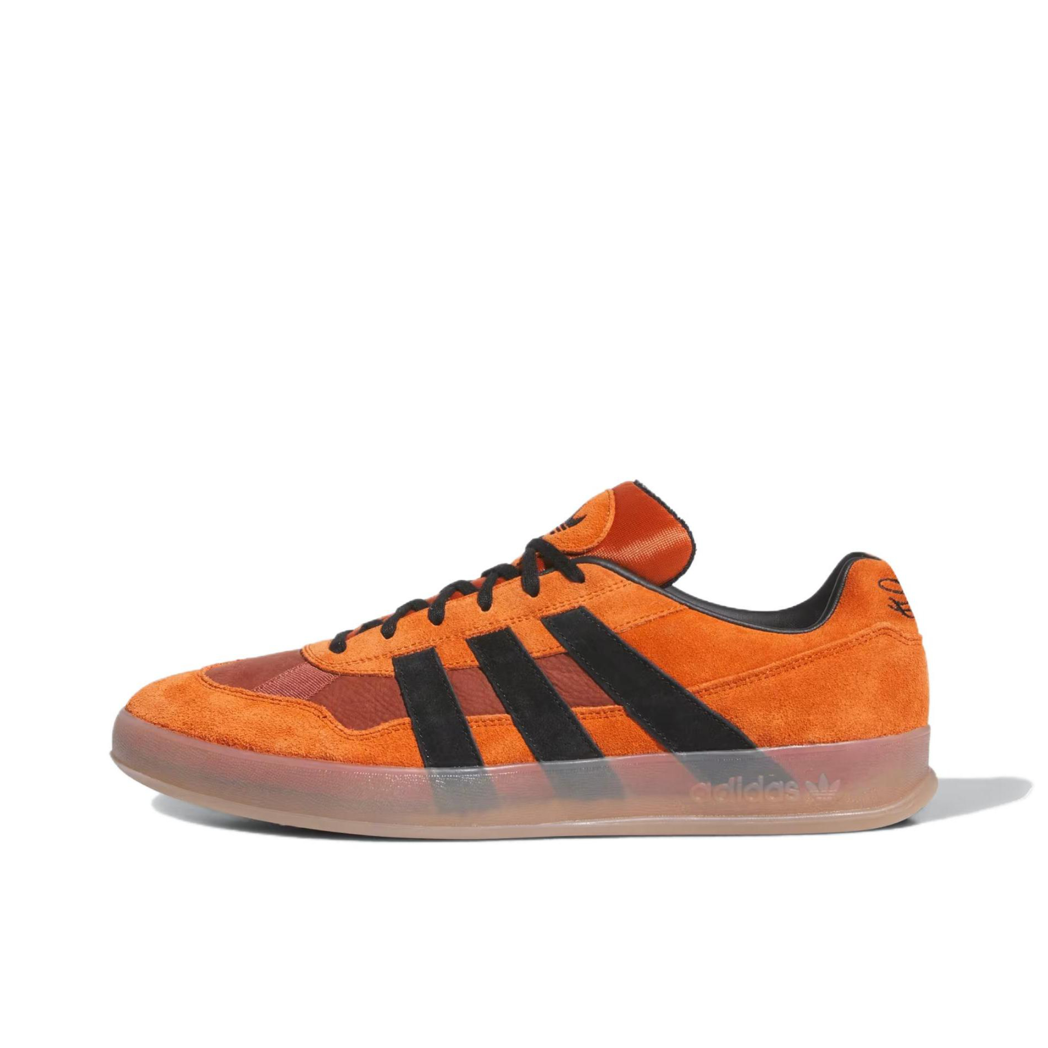 推荐商品：adidas Originals Aloha Super 德训鞋 薄底鞋 板鞋 轻便时尚休闲复古防滑贴合 橙色/黑色 