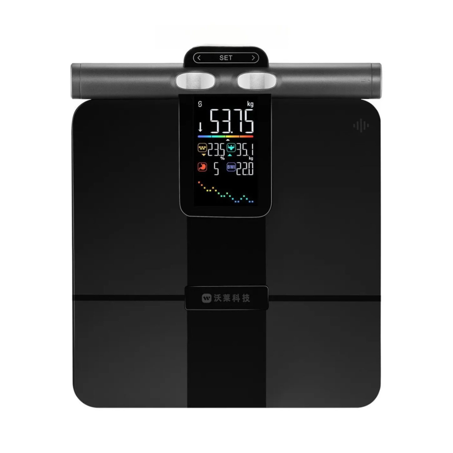 推荐商品：ICOMON/沃莱 P7MAX 体脂秤 健康秤 3键触控 极光大彩屏