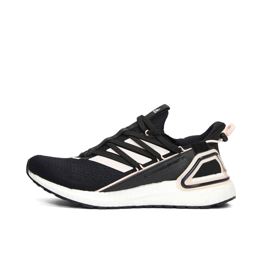 推荐商品：adidas UltraBoost 19 跑鞋 防滑耐磨轻便休闲透气减震织物支撑运动抗扭转 黑色/粉色/白色