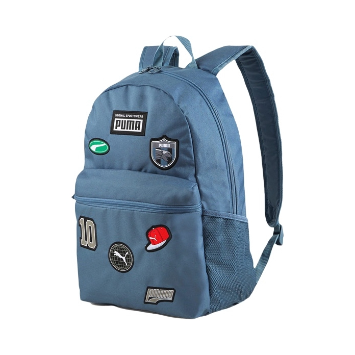 Puma PATCH BACKPACK 复古休闲运动织物拉链开合可调节肩带双肩包 深蓝色 079194-02