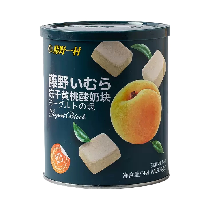 推荐商品：藤野一村 冻干酸奶块 80g 罐装 黄桃味