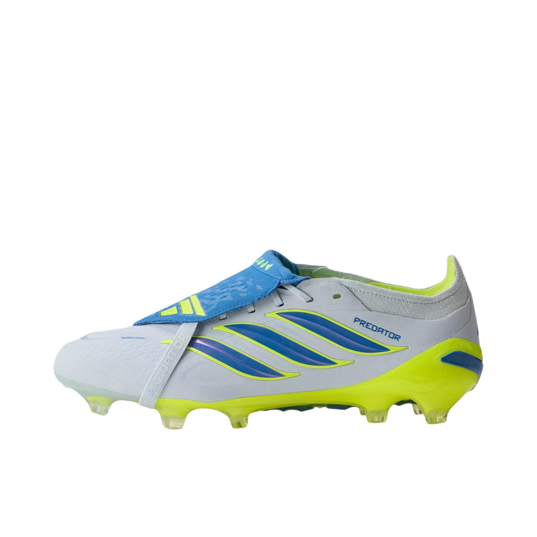 推荐商品：adidas Predator Elite EQT FT FG 足球鞋 圆头系带舒适 天蓝色/射线蓝/团队太阳黄