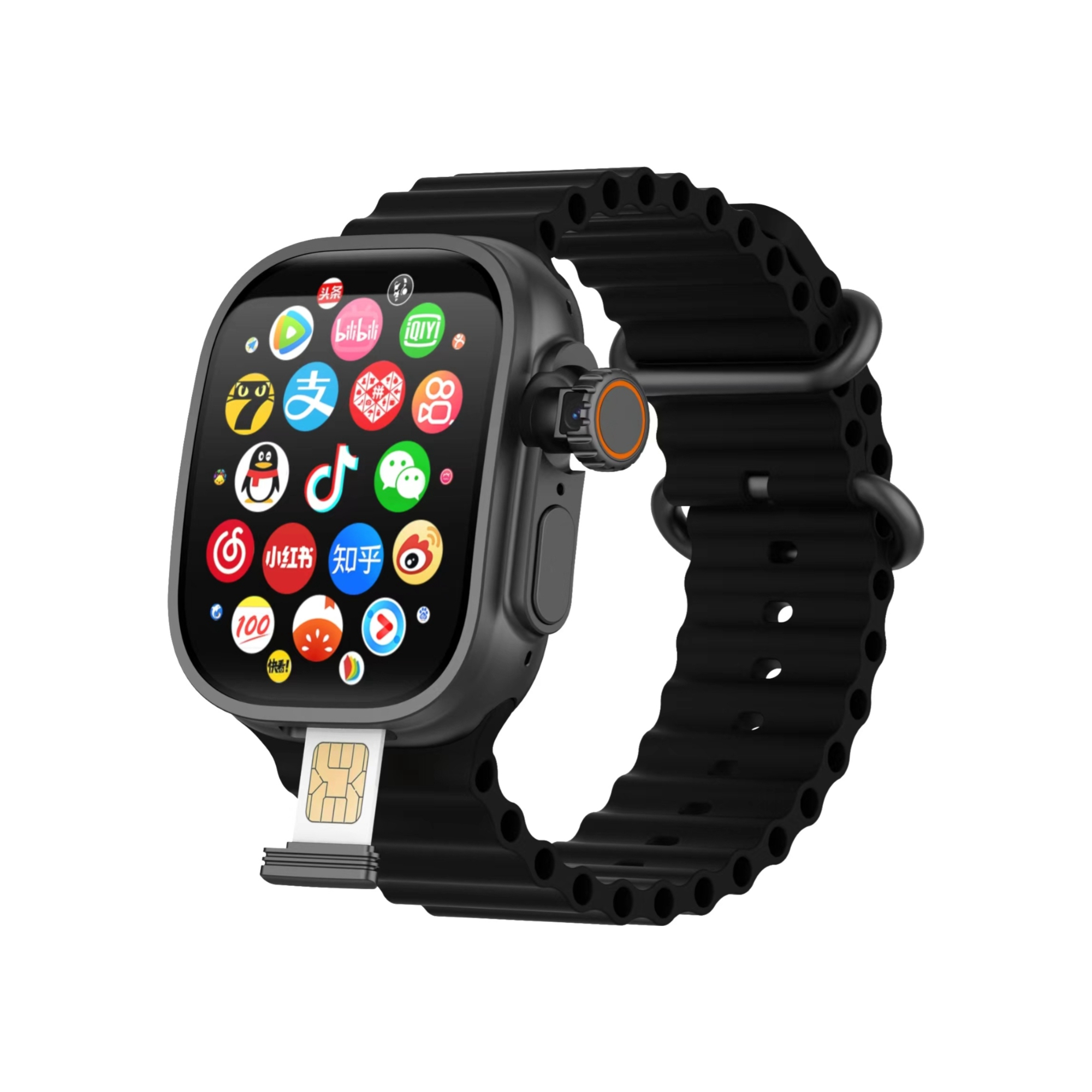 推荐商品：调音者 可插卡全网通可下载app微信QQ聊天 wifi上网支付宝多功能拍照听歌电话智能男女同款手表