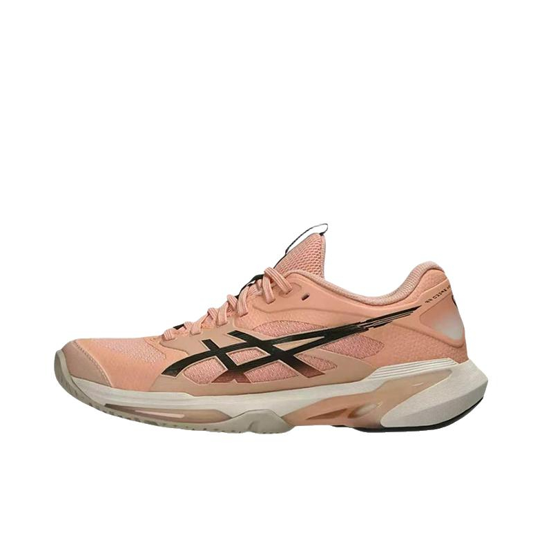 推荐商品：Asics/亚瑟士 SOLUTION SPEED FF 4 网球鞋 系带舒适运动轻量回弹贴合耐穿防滑稳定支撑减震 低帮/女款/哈密瓜/黑色/咖啡色