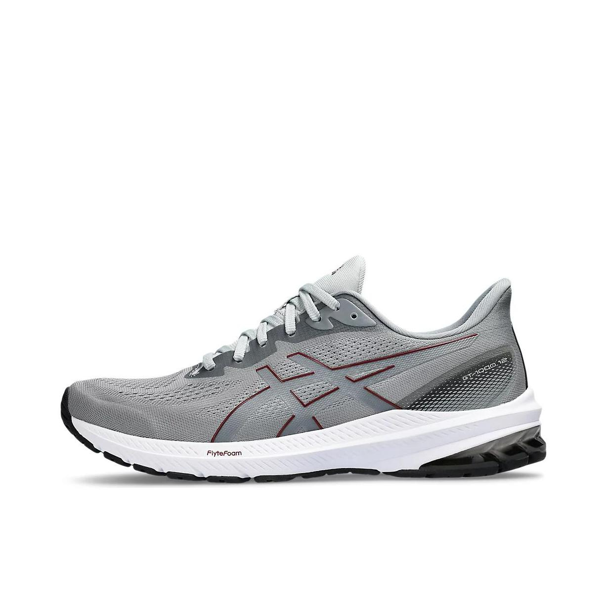 推荐商品：Asics/亚瑟士 GT-1000 12 跑鞋 舒适轻量回弹缓震耐磨网面透气织物马拉松潮流百搭稳定支撑复古 男款/灰色/黑色 