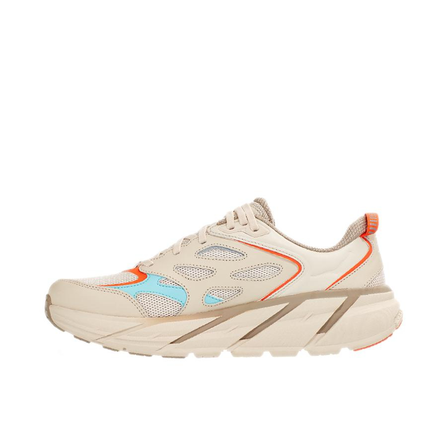 推荐商品：HOKA ONE ONE Clifton 舒适轻便 减震回弹 防滑耐磨 复古 织物 长跑 运动休闲鞋 Opening Ceremony联名/杏仁色