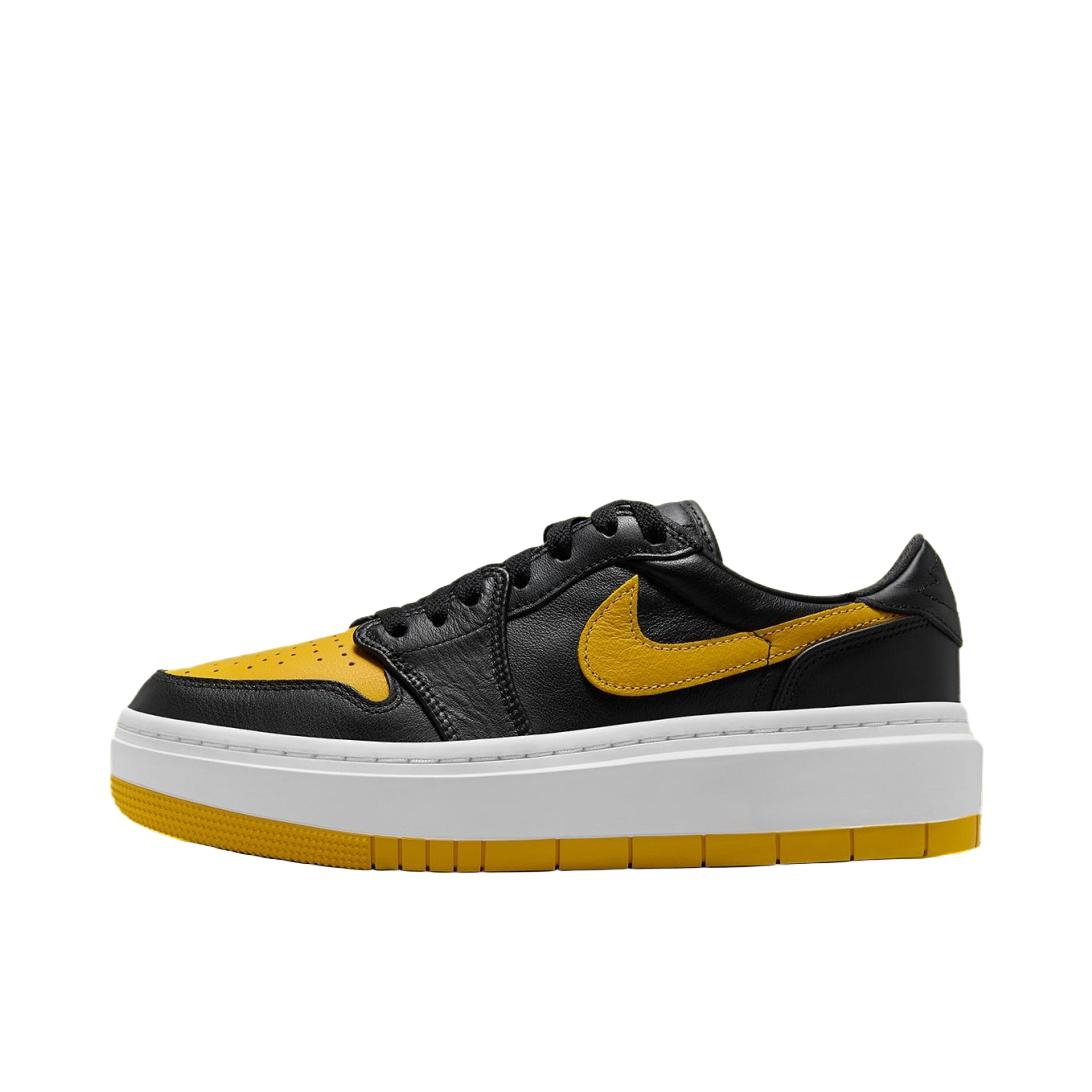 推荐商品：Jordan Air Jordan 1 elevate 板鞋 圆头厚底减震防滑复古增高 低帮/女款/黑色/黄色