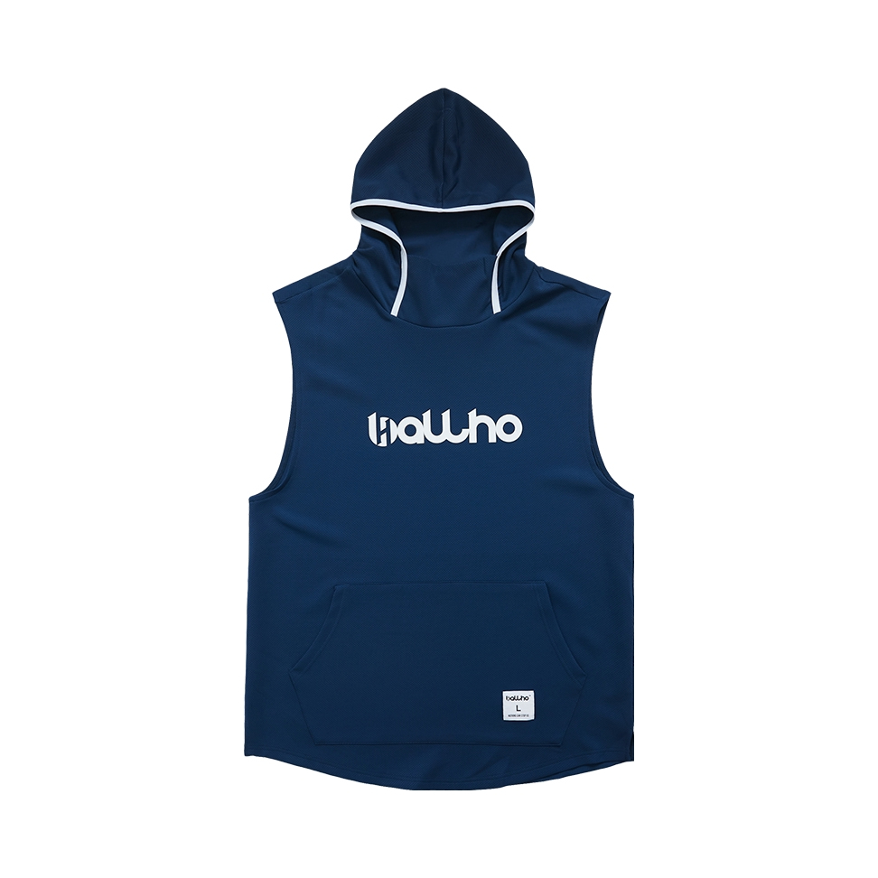 推荐商品：BALLHO 连帽背心t恤投篮服男子卫衣美式篮球训练服运动宽松体恤潮 hzcx-bx004 藏青