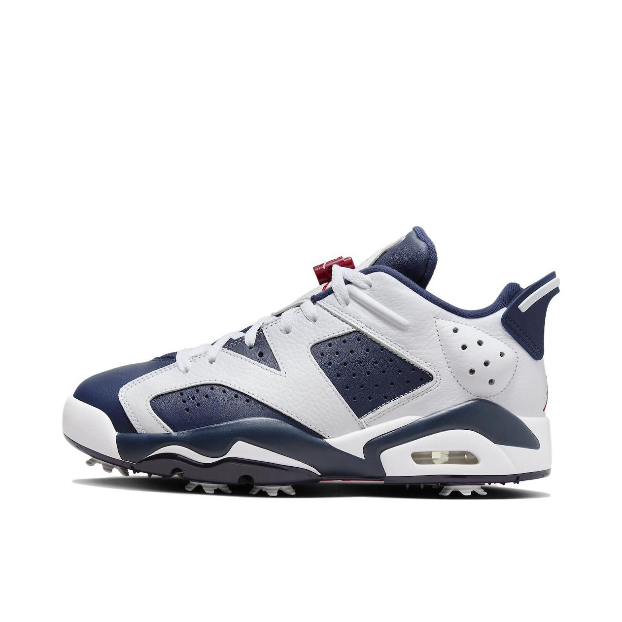推荐商品：Air Jordan 6 运动休闲鞋 复古耐磨防滑缓震支撑合成革 蓝色/白色/红色