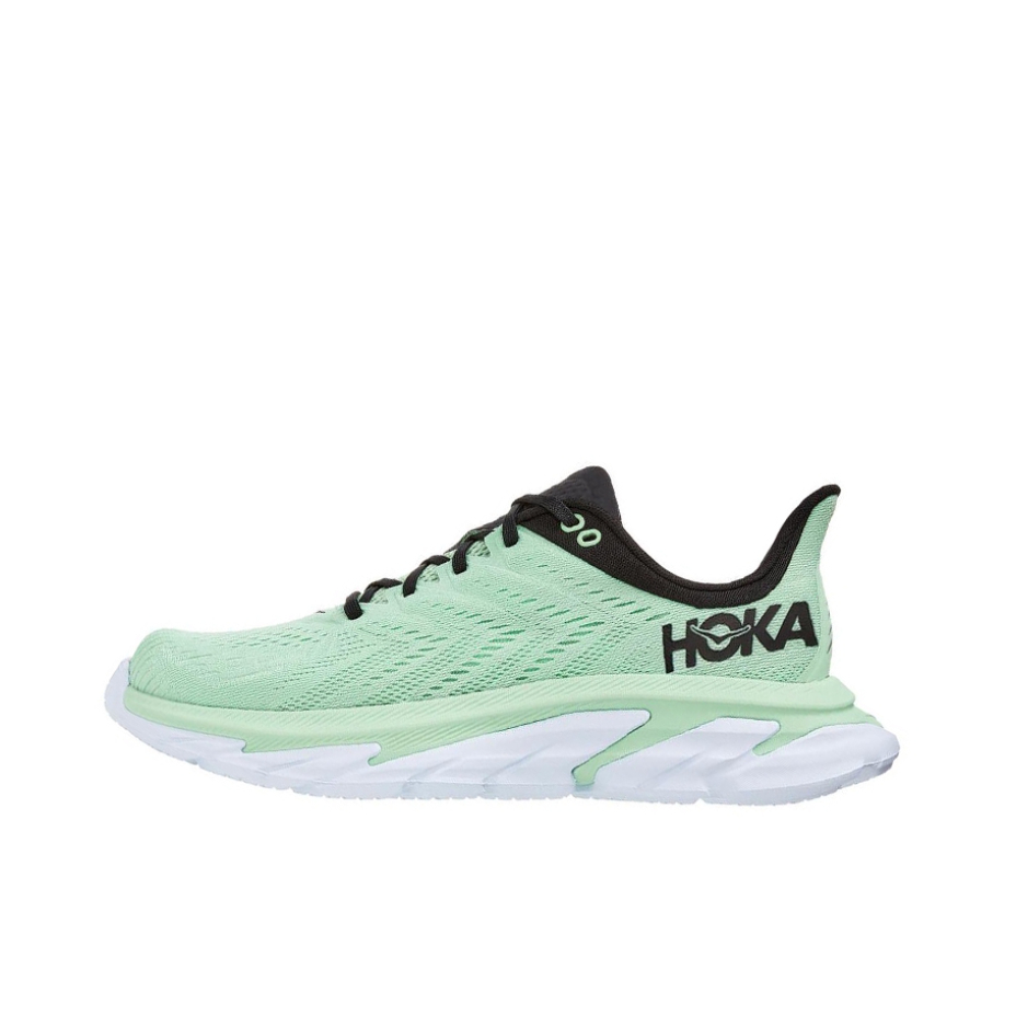 推荐商品：HOKA ONE ONE Clifton Edge 克利夫顿先锋 减震回弹 防滑耐磨 轻便透气 织物 跑鞋 灰绿 / 太空蓝