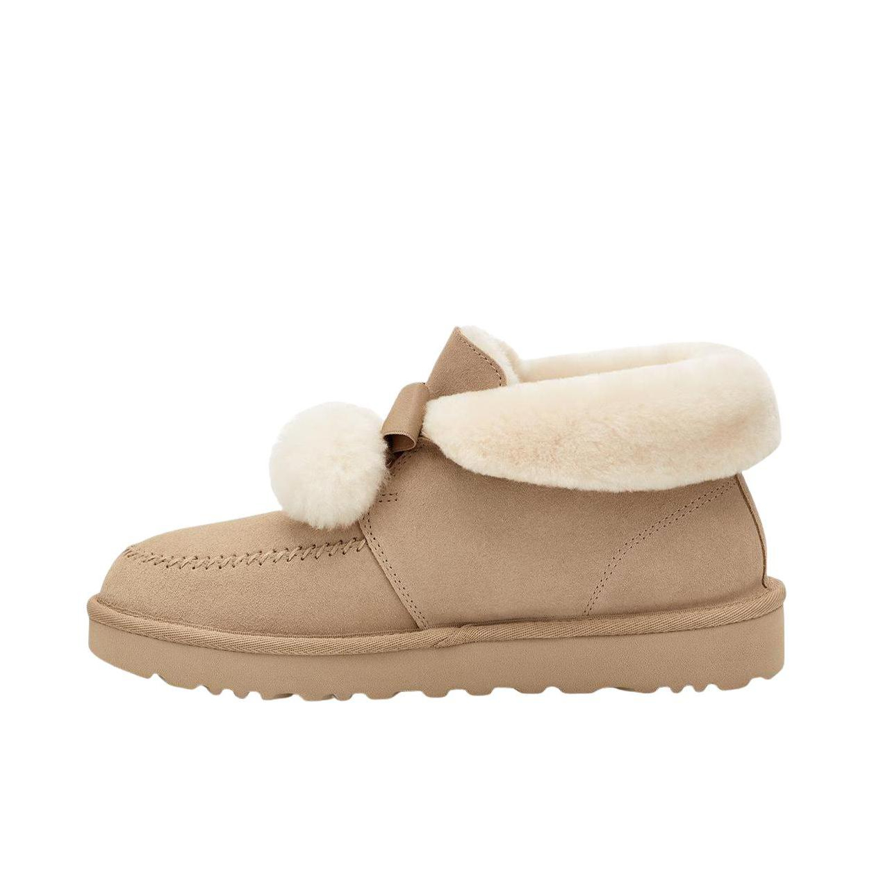 推荐商品：UGG  Kallen Ⅱ 凯琳2.0  圆头平底 舒适 时尚休闲  雪地靴 毛毛鞋 米色