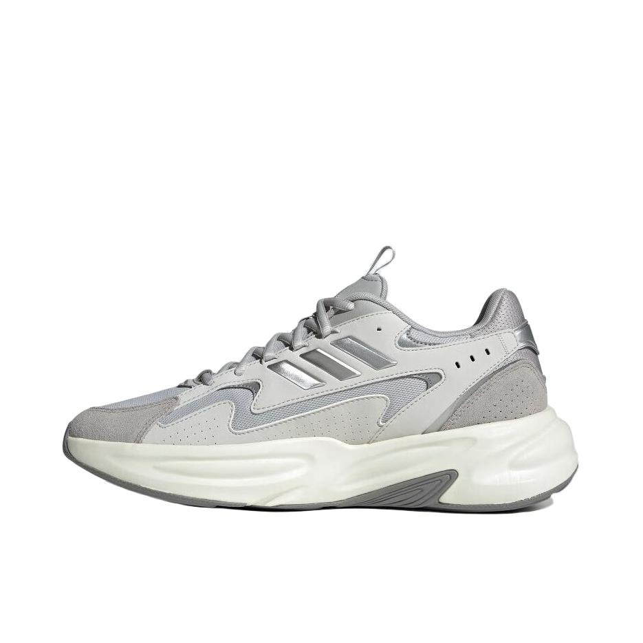 推荐商品：adidas neo Ozelle 跑鞋 防滑耐磨舒适透气轻便织物合成革百搭复古轻运动 灰色/白色