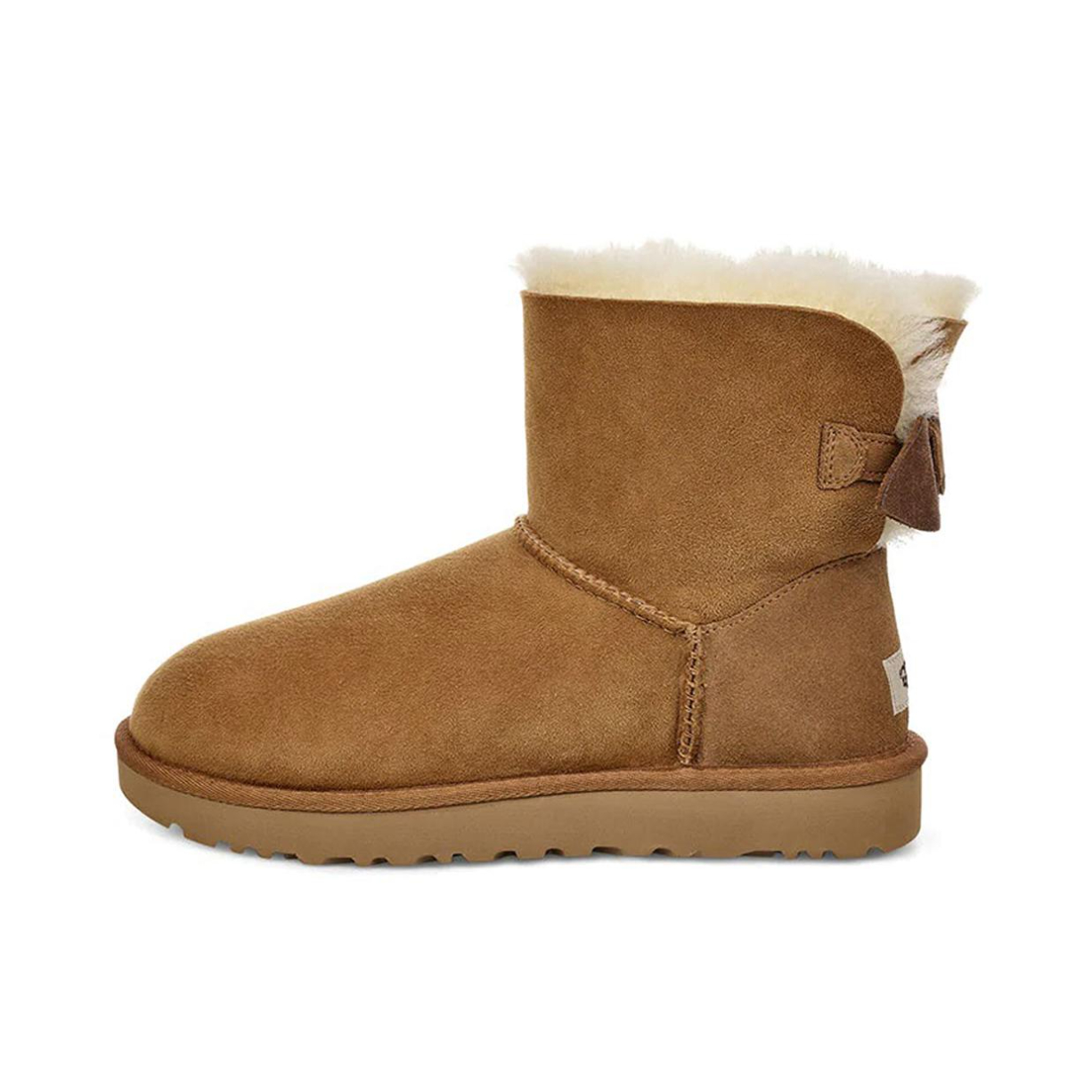 推荐商品：UGG Suede Mini Bow Boot 圆头 雪地靴 栗子棕色