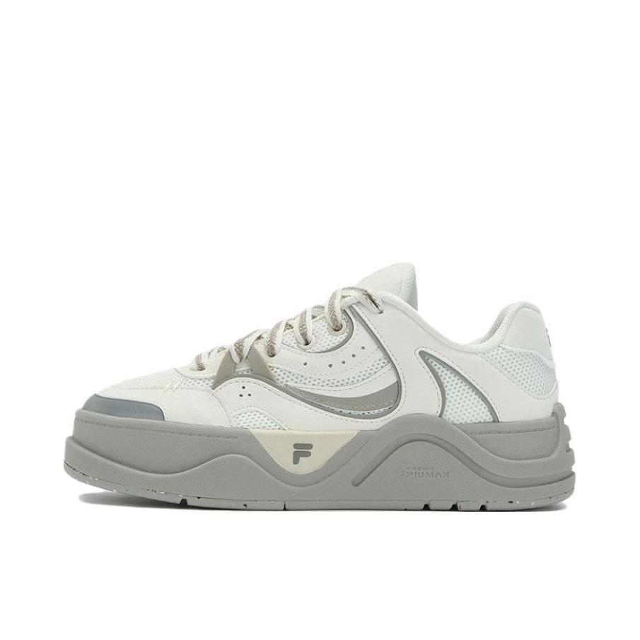 推荐商品：FILA/斐乐 50-50 板鞋 防滑耐磨抗冲击性增高厚底包裹性减震织物合成革复古圆头 微白/麻绳棕