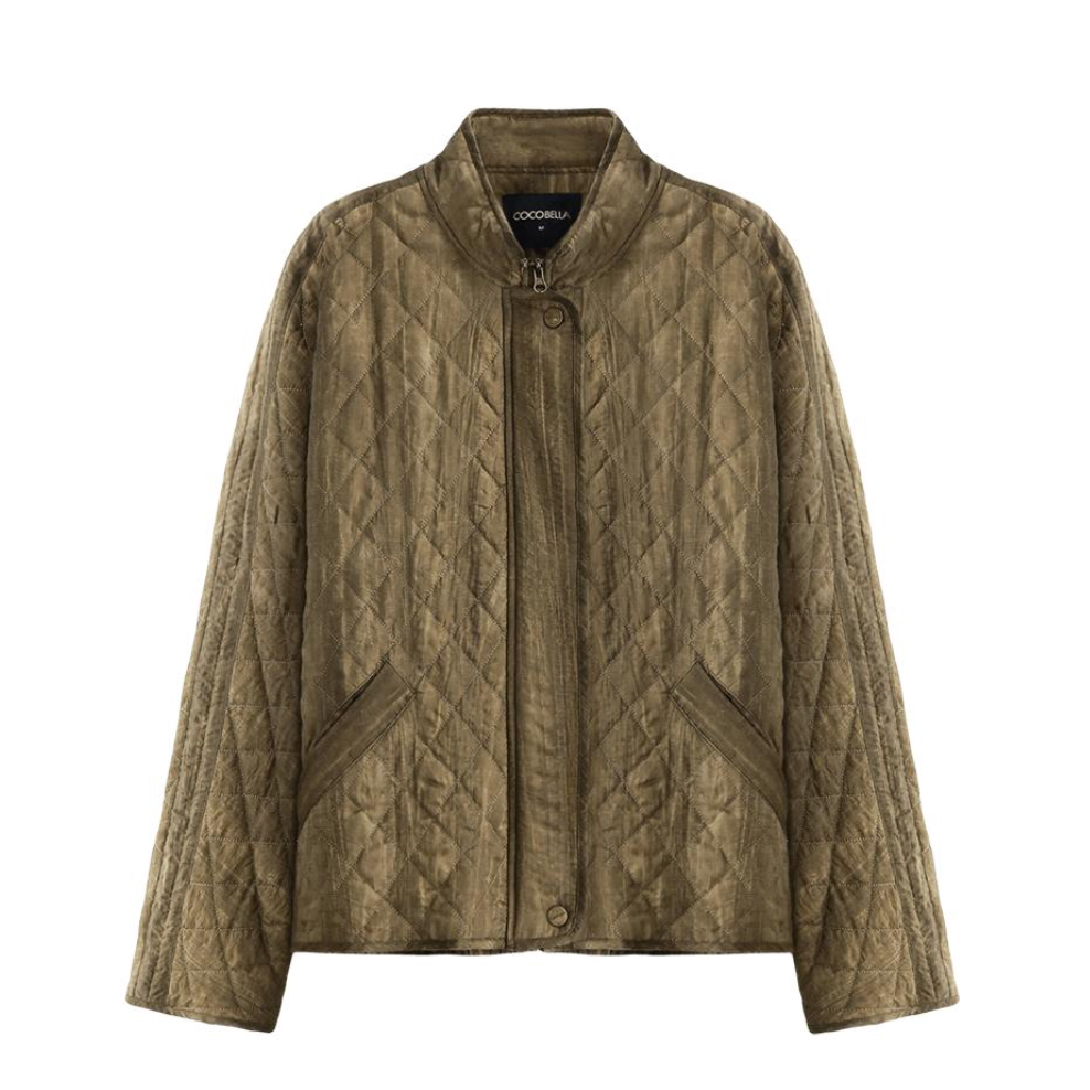 推荐商品：coco bella  条纹耐磨加厚短款棉服 男女同款 MF7002 浅褐