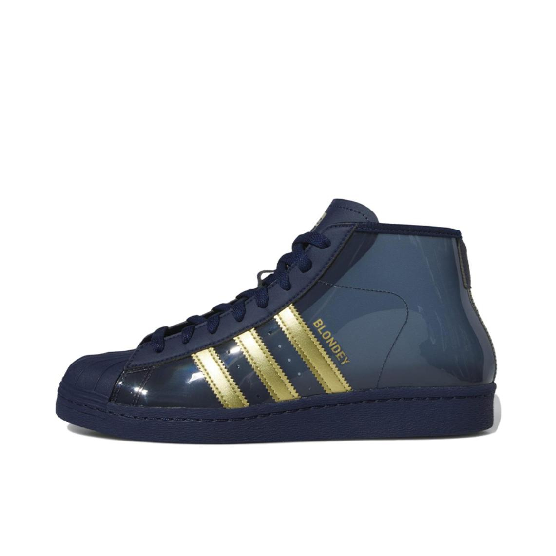 推荐商品：adidas Originals Pro Model 板鞋 时尚百搭休闲舒适透气防滑耐磨复古运动 Blondey McCoy联名/蓝色/金色