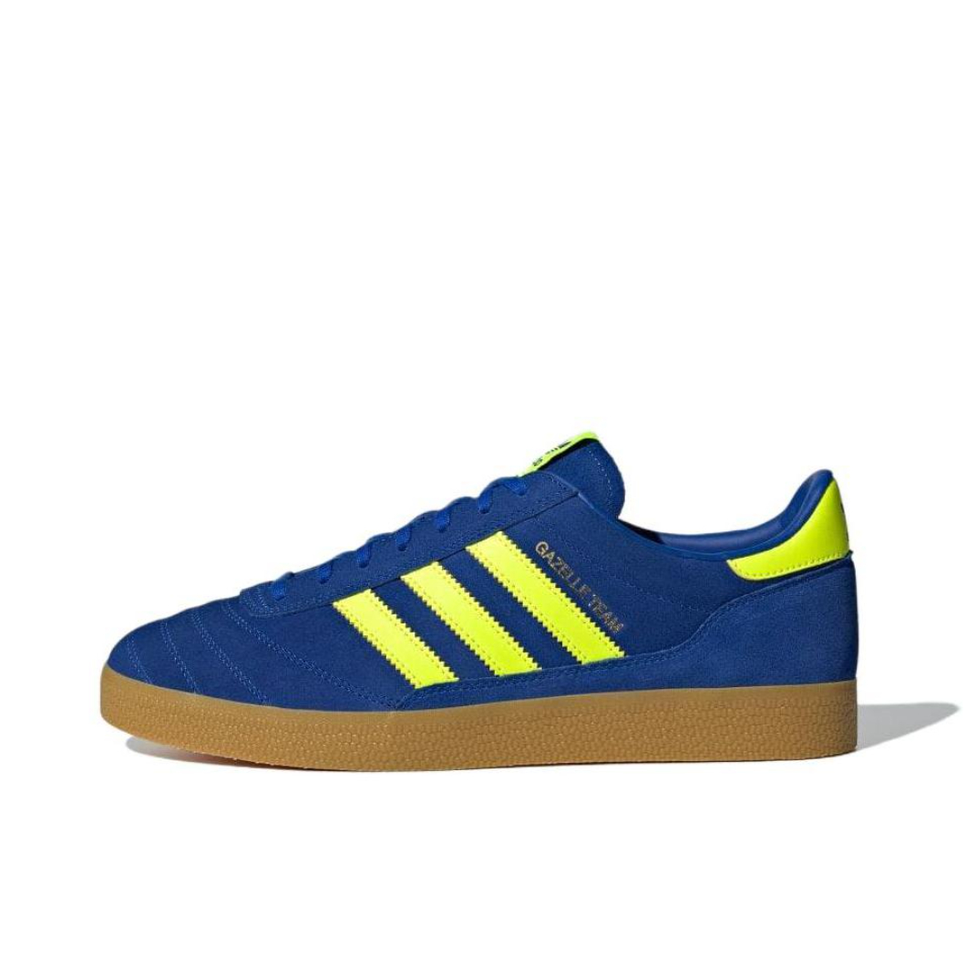 推荐商品：adidas Originals Gazelle Team 防滑耐磨 舒适低帮 橡胶 圆头 百搭 板鞋 宝蓝色/太阳黄