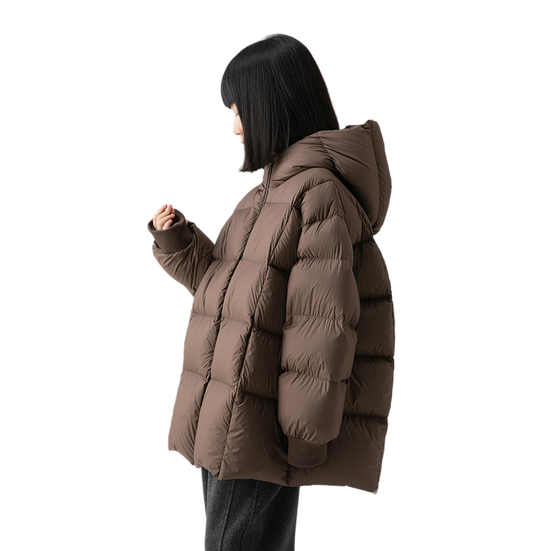 推荐商品：NNGZ童装 保暖廓形白鸭绒长袖羽绒服 女中大童 B25DY0006C 咖