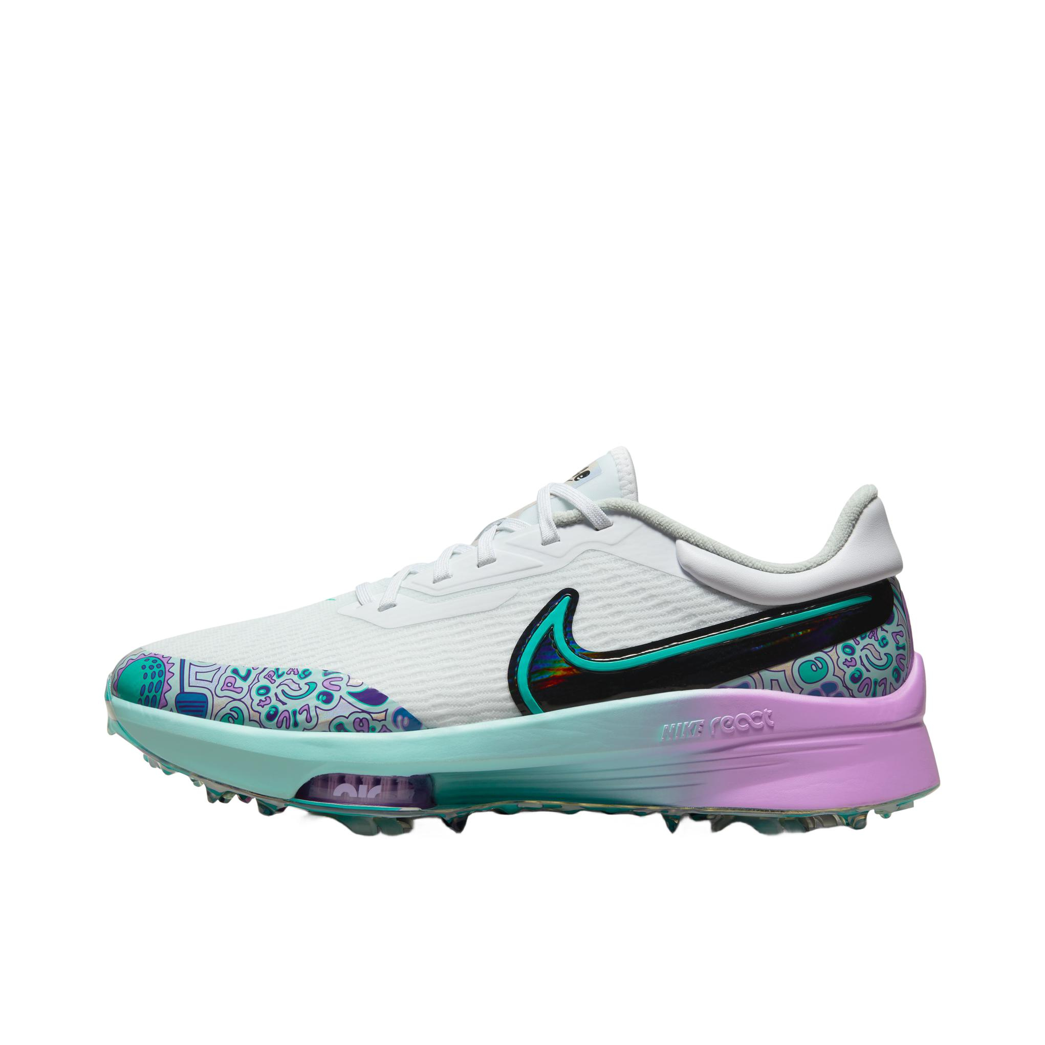 推荐商品：Nike Air Zoom Infinity Tour NEXT% 防滑 透气 织物 高尔夫球鞋 翡翠绿/灯草紫红