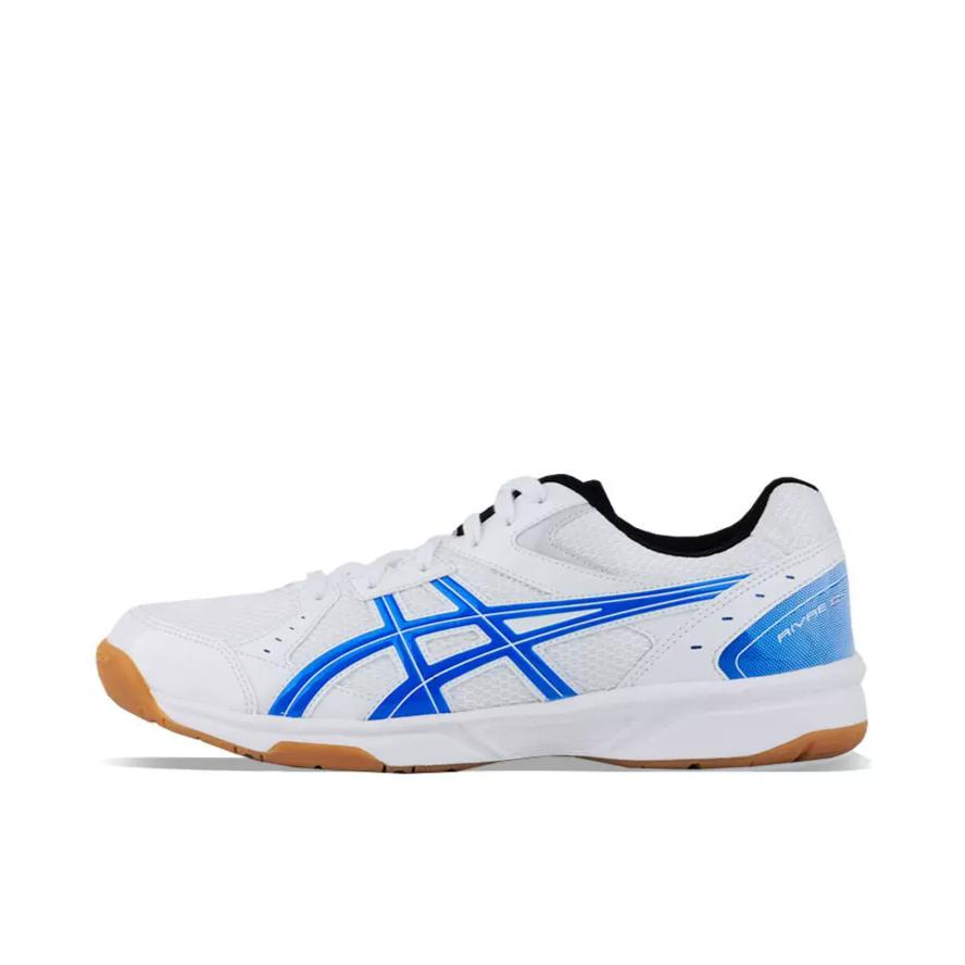 Asics/亚瑟士 River CS 防滑耐磨 轻便透气 舒适网面 运动 织物 乒乓球鞋 白色/蓝色