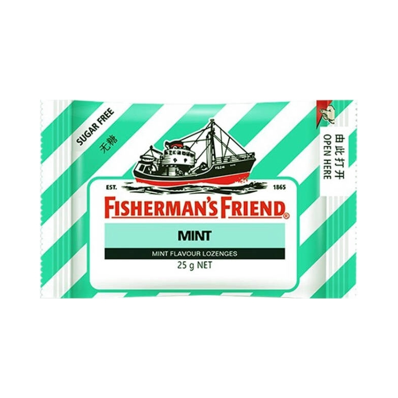 推荐商品：Fisherman‘s Friend/渔夫之宝 润喉糖 25g 袋装 薄荷味 