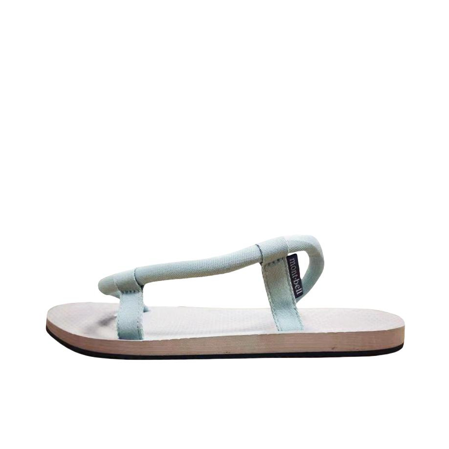 推荐商品：montbell 防滑 休闲 一字 低跟 拖鞋 1129715 浅蓝色