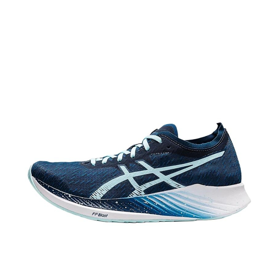 推荐商品：Asics/亚瑟士Magic Speed 1.0 碳板竞速 防滑耐磨 缓震回弹 舒适透气 织物 运动 跑鞋 女款/蓝色