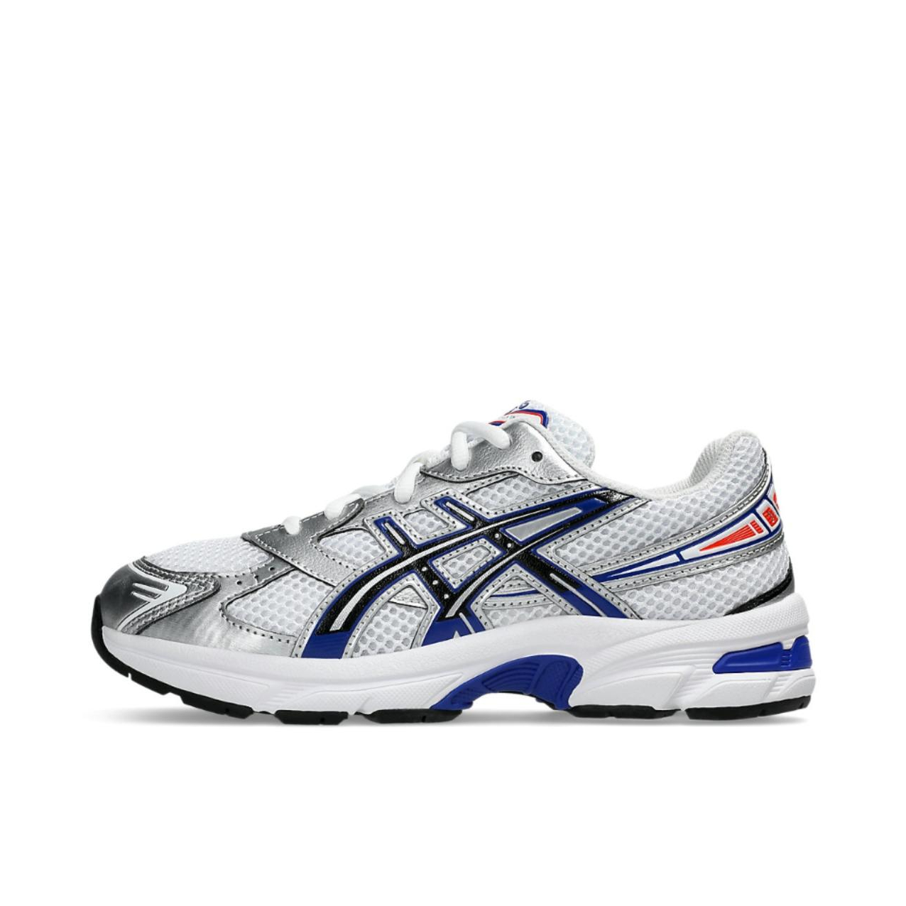 推荐商品：Asics/亚瑟士 Gel-1130 跑鞋 防滑耐磨缓震抓地织物网布透气复古马拉松短跑贴合圆头千禧风 大童/银色/白色/蓝色