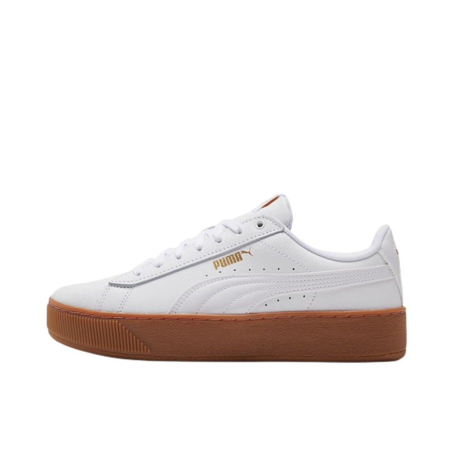 推荐商品：Puma/彪马 Vikky Platform 蕾哈娜 松糕鞋 板鞋 轻便防滑耐磨厚底增高休闲复古抗摩擦 女款/白色/棕色