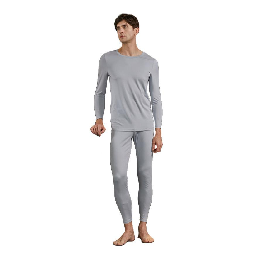 推荐商品：ABXKITTY 纯色桑蚕丝长袖保暖内衣 MMTZ-008 铂金灰/男