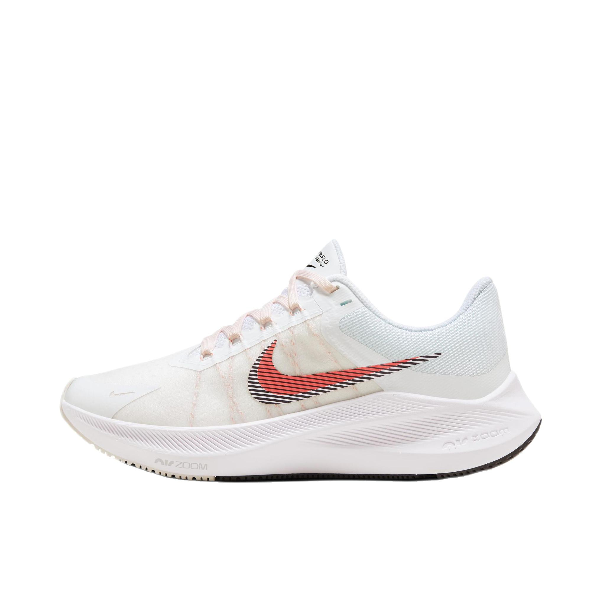 推荐商品：Nike Zoom Winflo 8 跑鞋 缓震轻便网面透气防滑耐磨碳板防水防泼水气垫回弹包裹性 女款/白色/棕色灰色