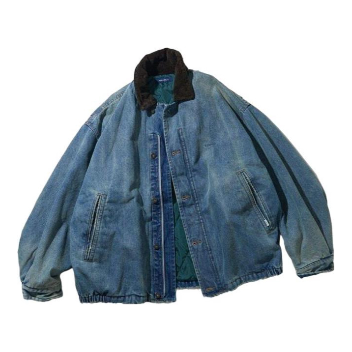 Nautica/诺帝卡 JAPAN/长谷川 做旧牛仔拉链翻领长袖夹克 1049207500041 蓝