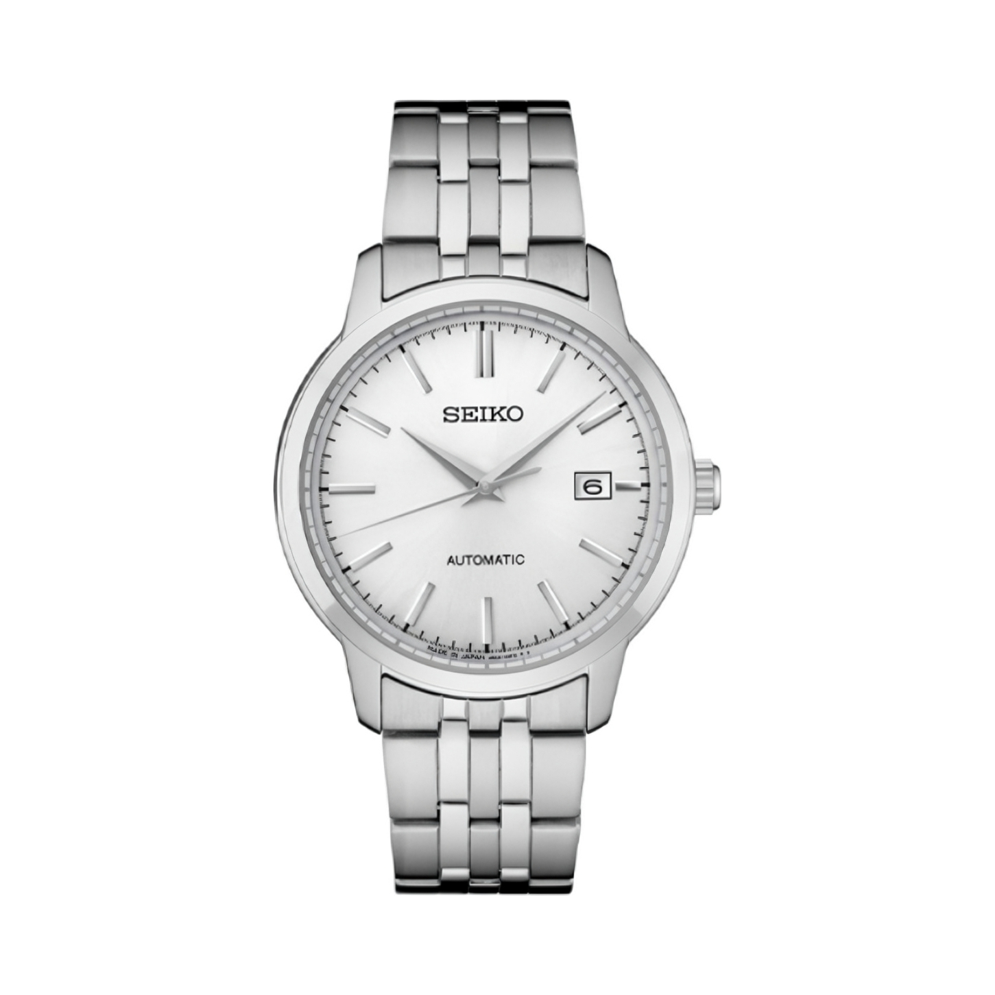 推荐商品：Seiko/精工 100米防水不锈钢表带日韩折叠扣指针式自动机械男士手表