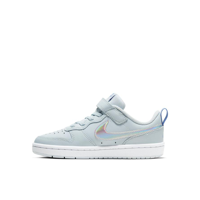 推荐商品：Nike Court Borough 2 魔术贴 减震回弹 支撑 耐磨透气 舒适休闲 防滑 运动 小白鞋 板鞋儿童 小童/浅蓝