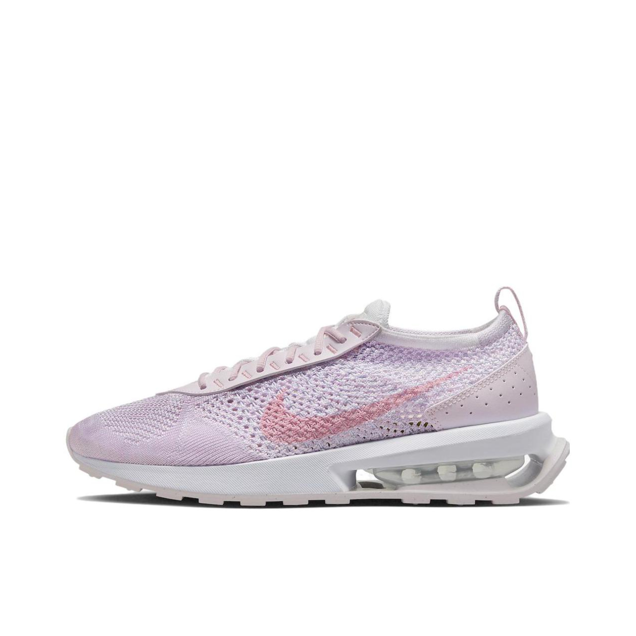 推荐商品：Nike Air Max Flyknit Racer 跑鞋 休闲减震防滑耐磨轻便透气支撑织物运动 浅粉/灰色