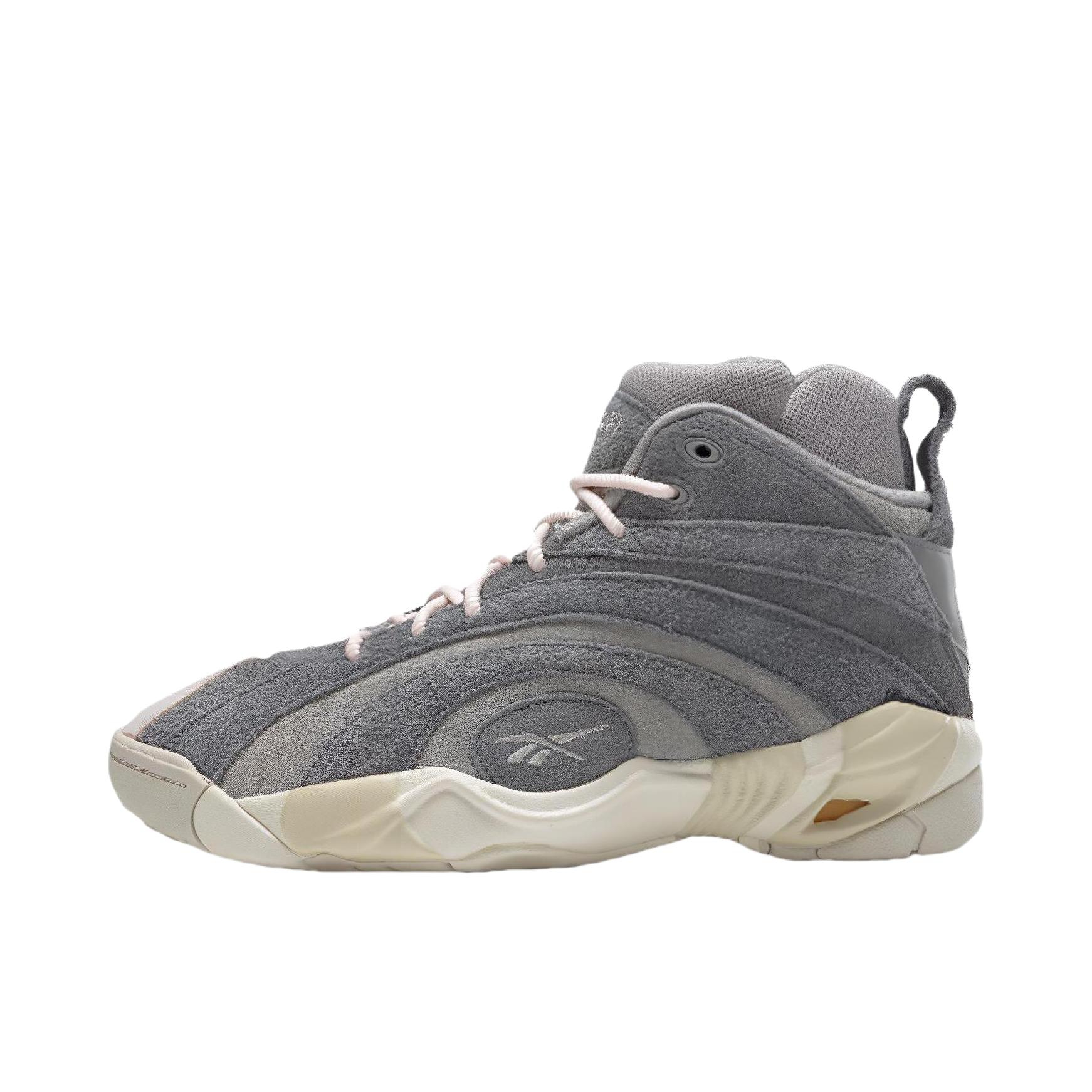 推荐商品：Reebok/锐步 Shaqnosis 复古防滑 减震 合成革 潮流 舒适 篮球鞋 灰色