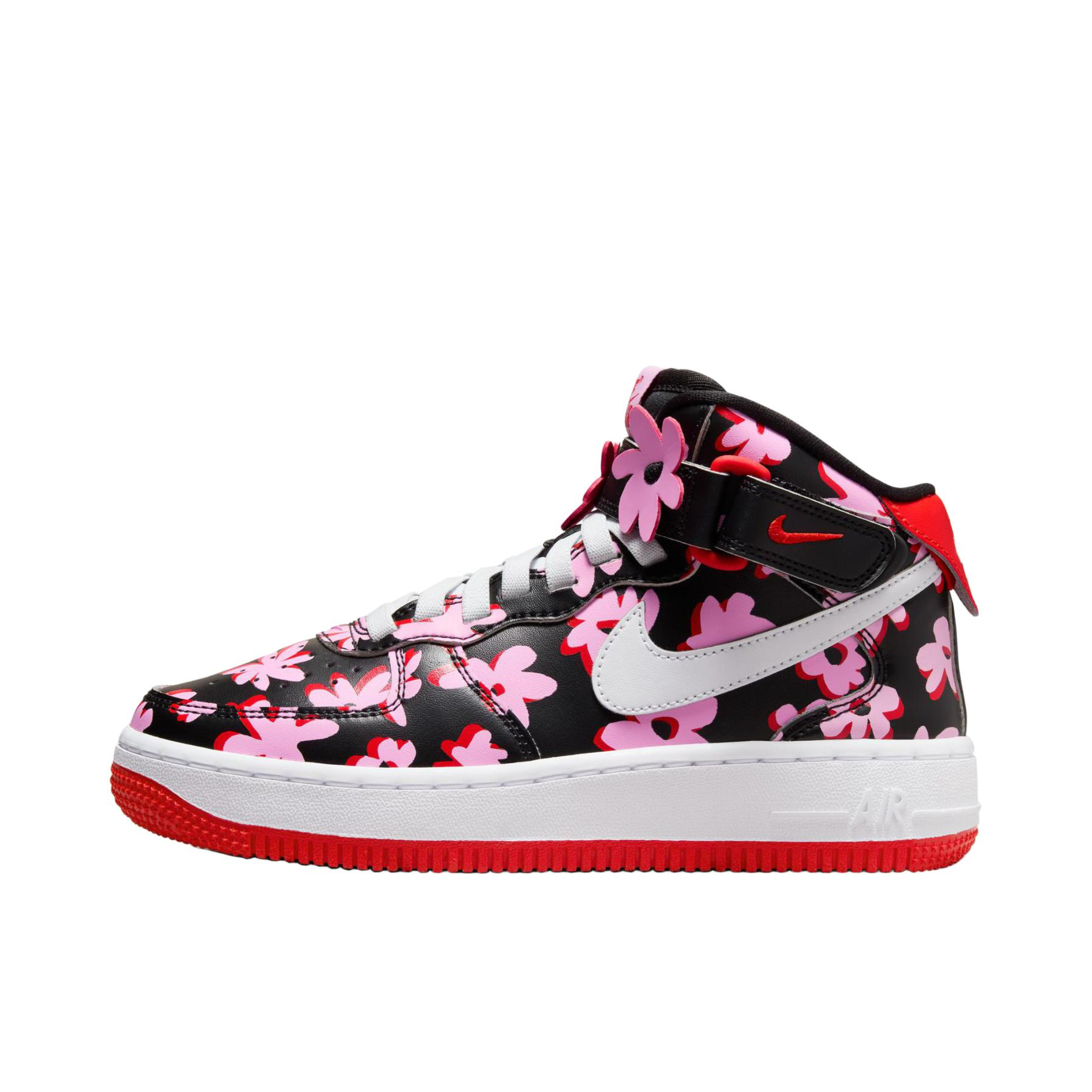 推荐商品：Nike Air Force 1 空军一号 板鞋 轻便舒适百搭耐磨防滑复古 黑色/上升粉/热情红