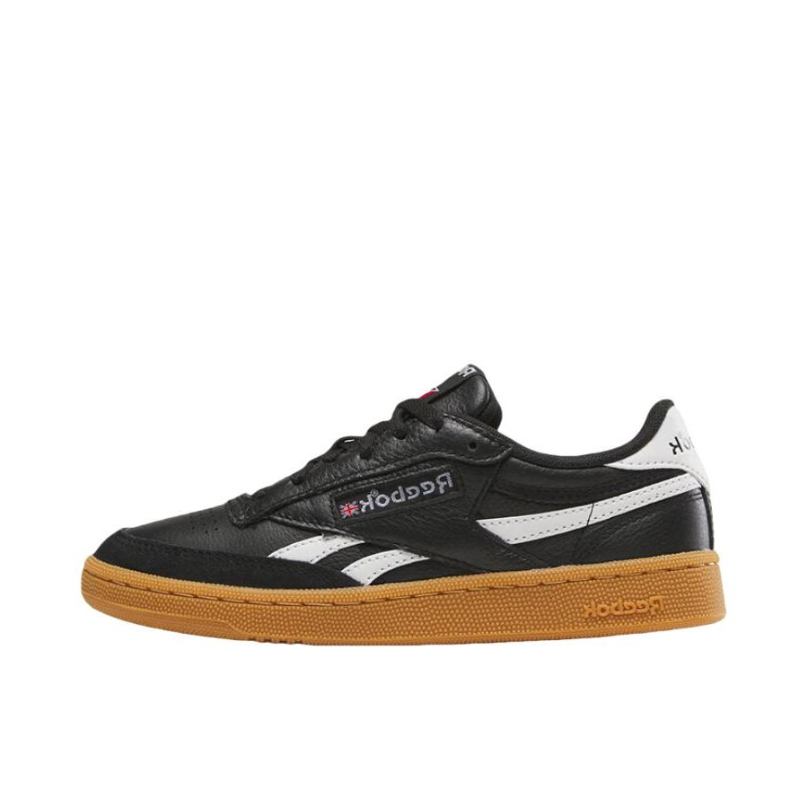 推荐商品：Reebok/锐步 Club C Revenge 合成革 复古简约 透气 防水 德训鞋 板鞋 黑色/生胶