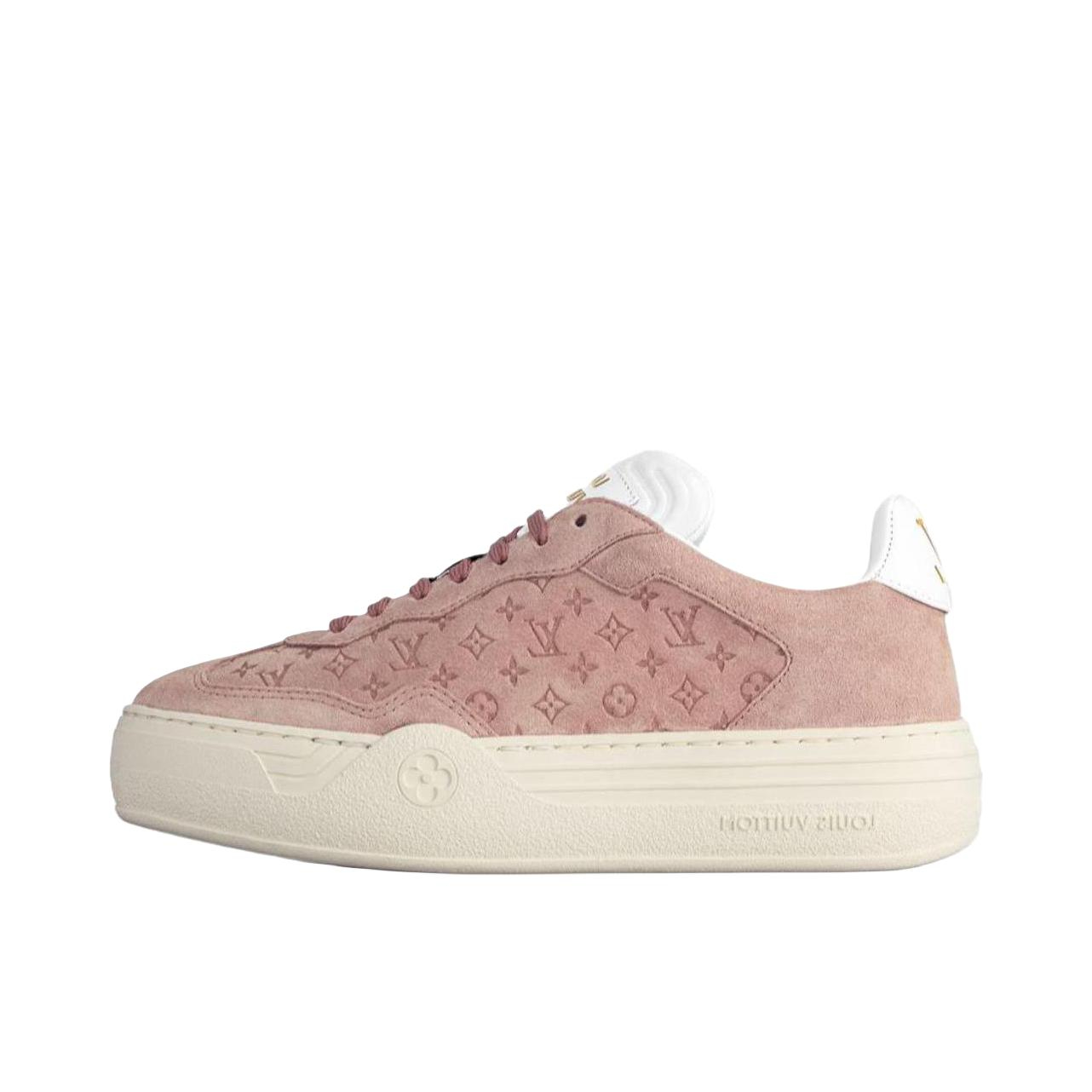 推荐商品：Louis Vuitton Groovy Platform 皮革 圆头 增高厚底 板鞋 女款/粉色