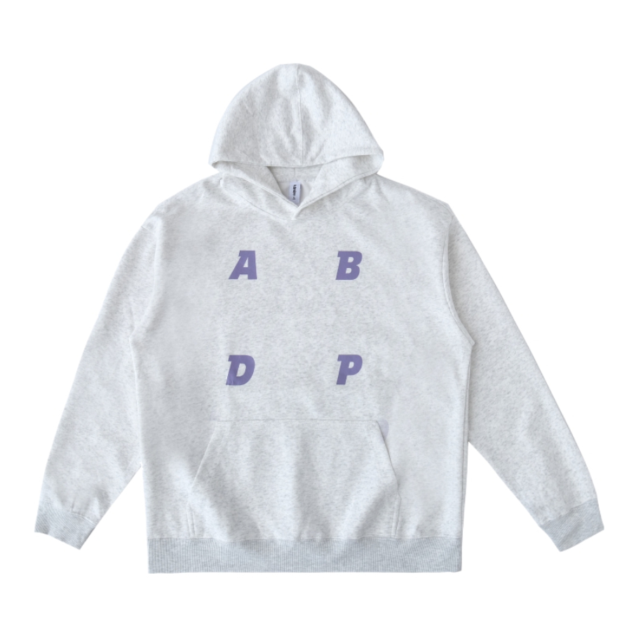 推荐商品：ABDP 纯棉连帽印花卫衣 男女同款 1213 灰紫 