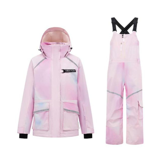 推荐商品：VECTOR 防水耐磨高腰充棉绒滑雪服 女装 HXF70091+HXF70043 粉彩渐变