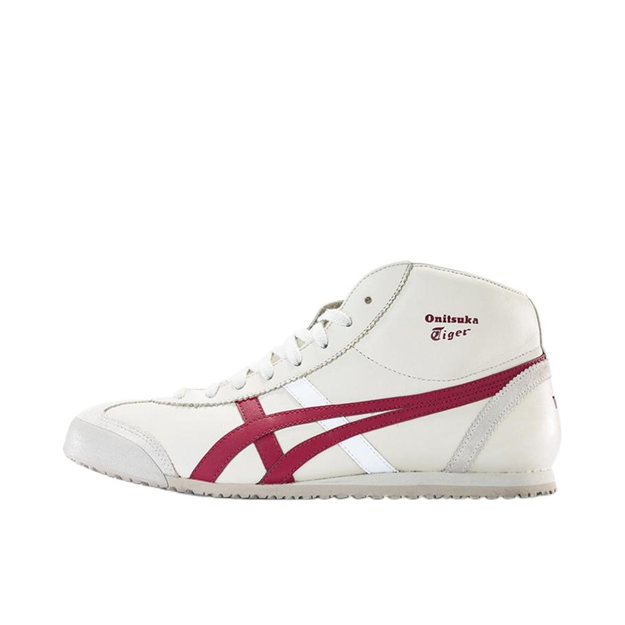 推荐商品：Onitsuka Tiger Mexico Mid Runner 复古时尚 轻便 减震 防滑 耐磨 德训鞋 休闲鞋 Birch/Burgundy 旧红色